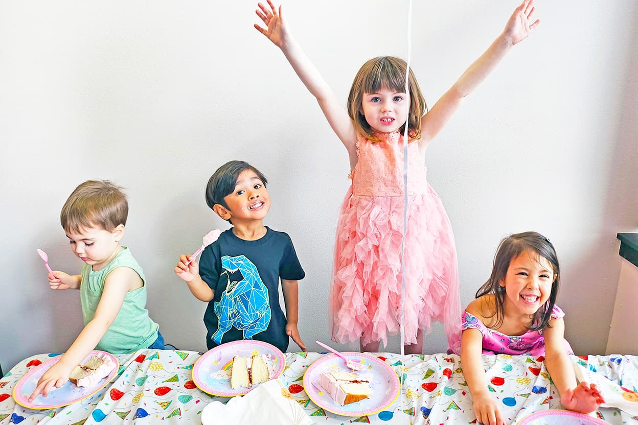Kids celebrating a birthday party