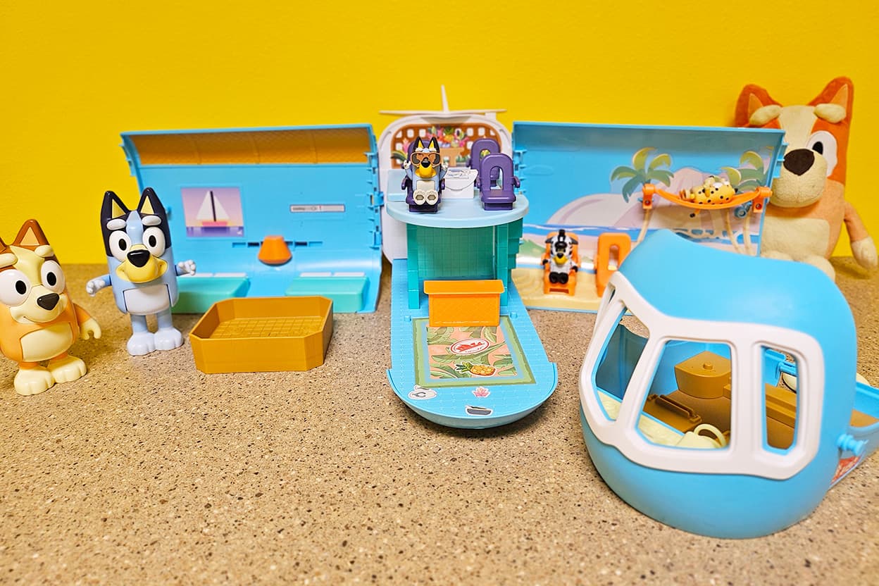 Bluey toys in play area